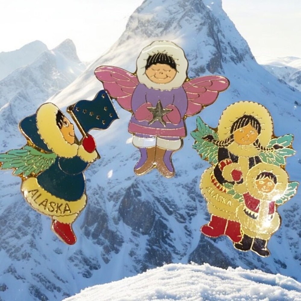 *5A collectible souvenir pins set 3 Alaskan Angel or "Alaska Native Angel pins